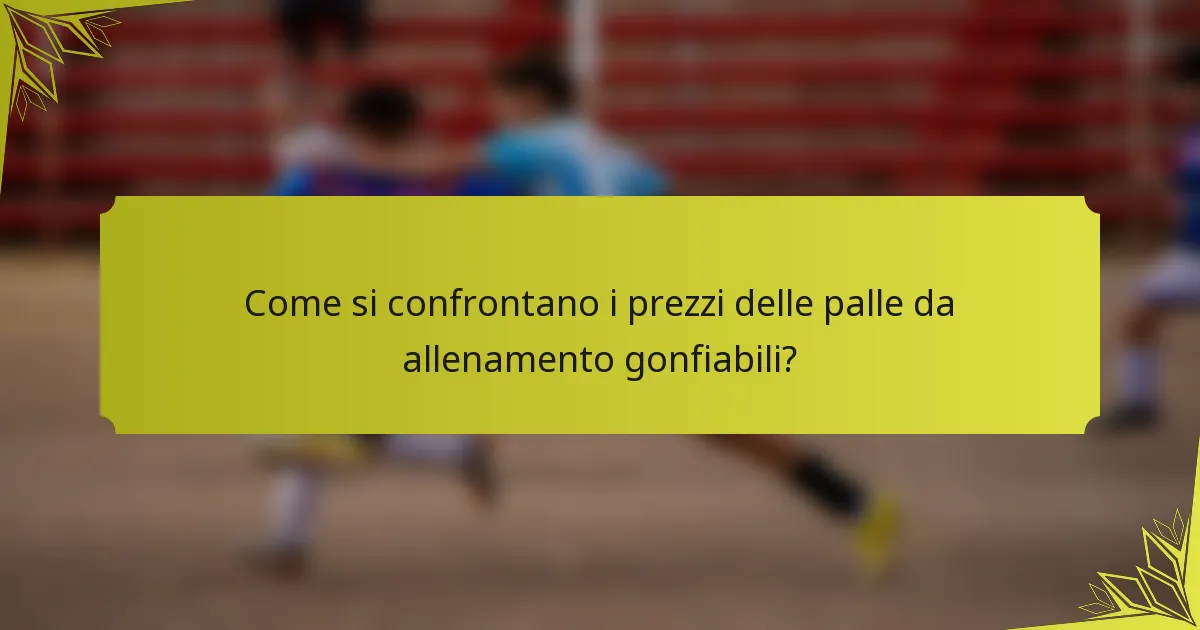 Come si confrontano i prezzi delle palle da allenamento gonfiabili?
