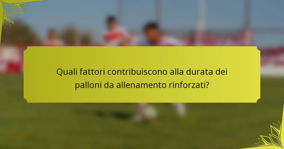 Quali fattori contribuiscono alla durata dei palloni da allenamento rinforzati?