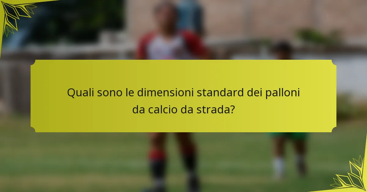 Quali sono le dimensioni standard dei palloni da calcio da strada?